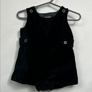 Hartstrings Black velvet cotton formal holiday romper size 0-3 months